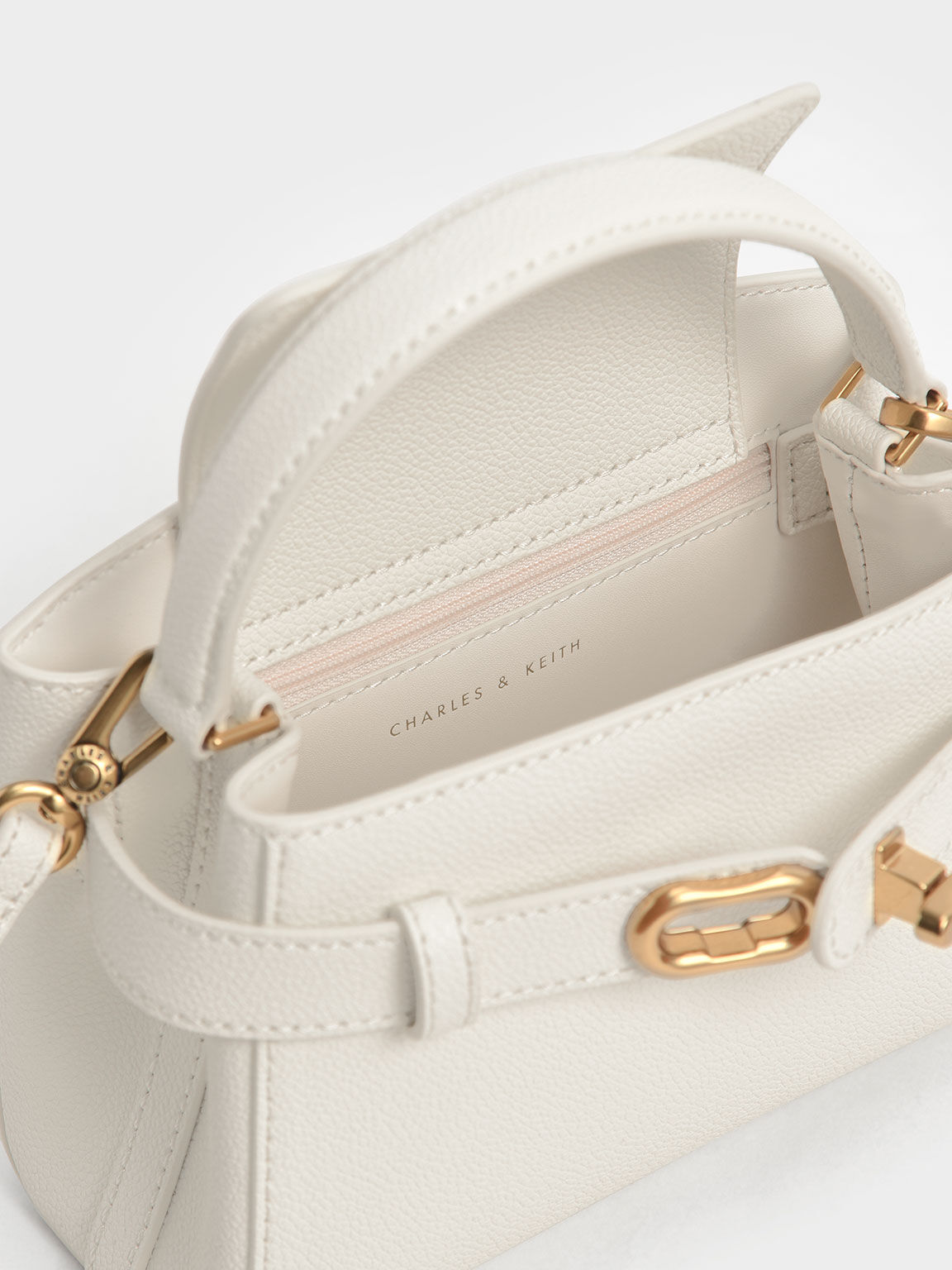 Charles and keith white top sling bag