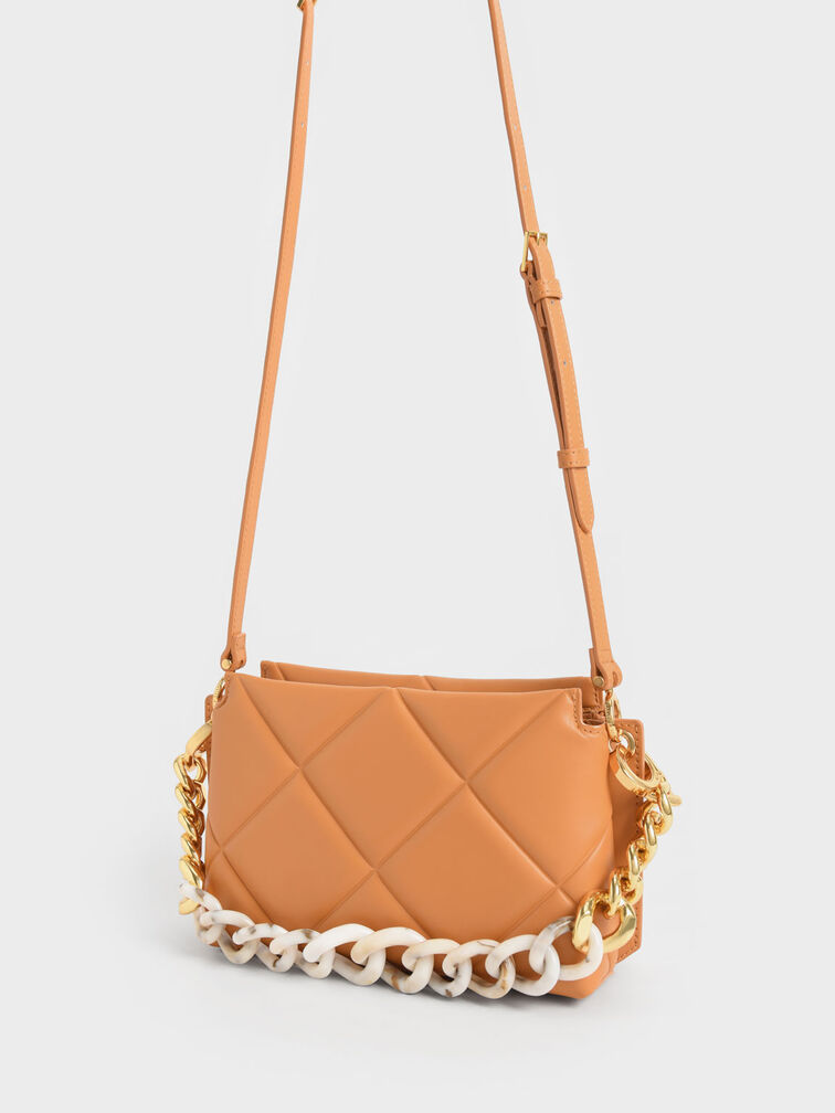 Danika Chunky Chain Padded Bag, Pumpkin, hi-res