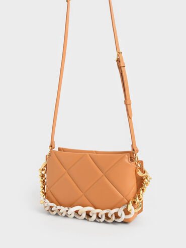 Danika Chunky Chain Padded Bag, Pumpkin, hi-res