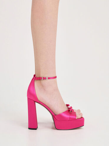 Verona Recycled Polyester Platform Sandals, Pink, hi-res