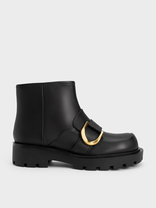 Gabine Loafer Ankle Boots, Black, hi-res