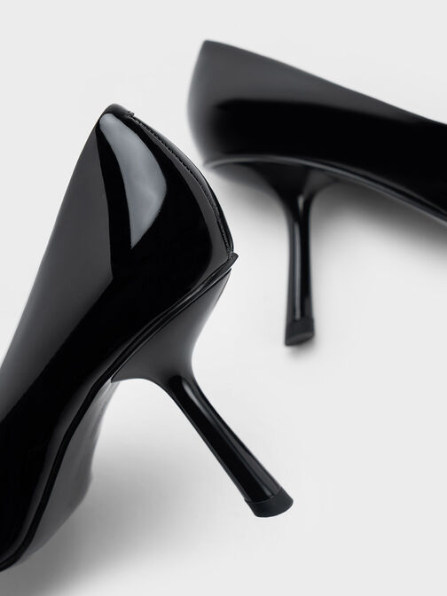 حذاء بكعب مائل وحاصل على براءة اختراع ومقدمة مدببة, Black Patent, hi-res