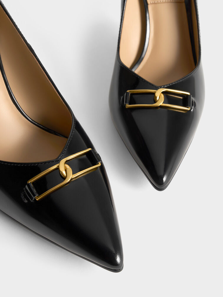 Gabine Leather Stiletto Heel Pumps, Black Box, hi-res