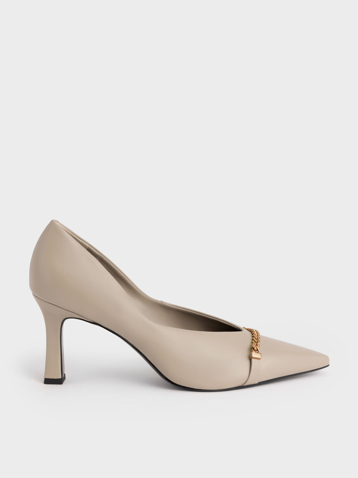 Chain Link D'Orsay Pumps, Taupe, hi-res