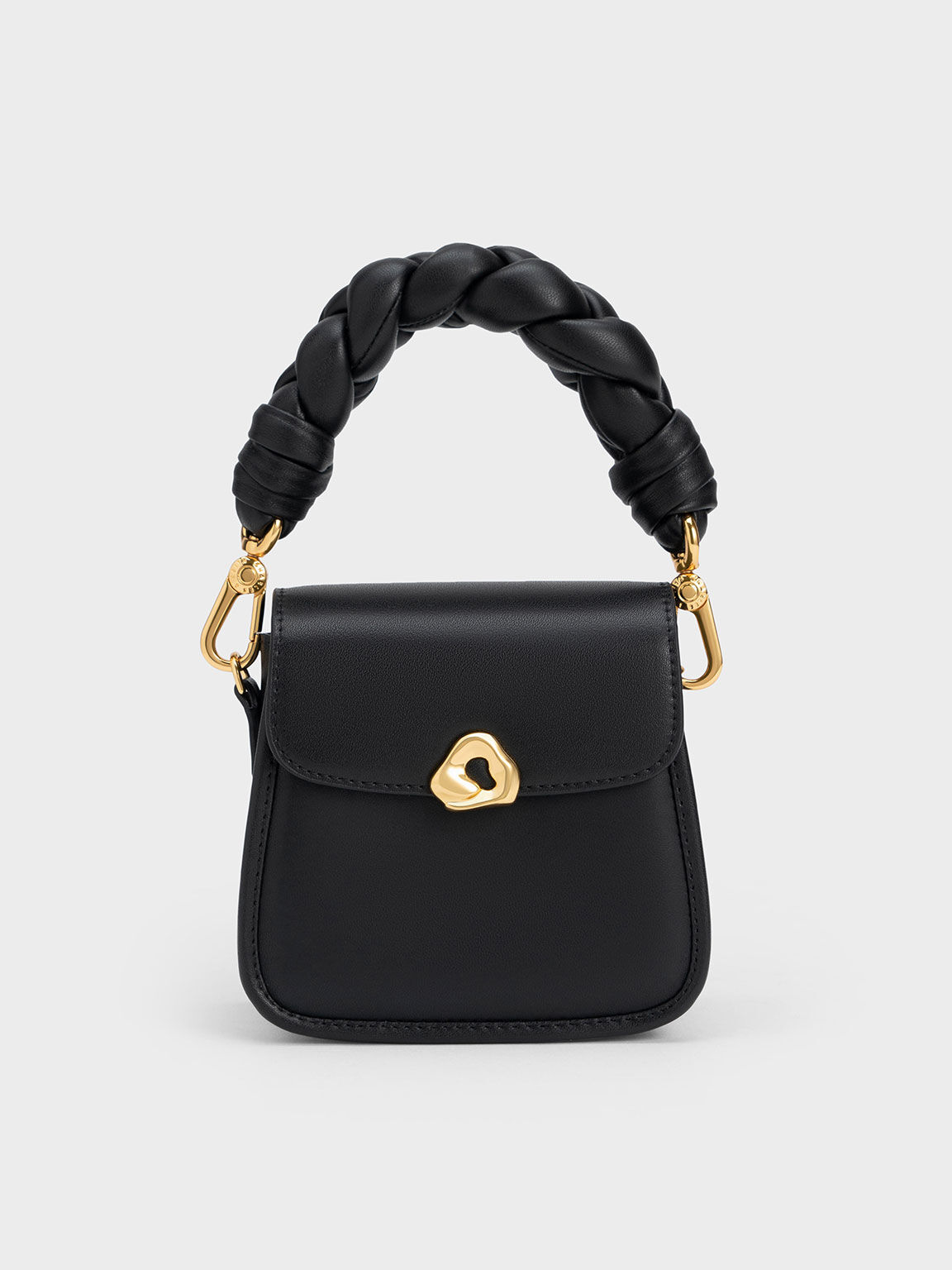 Moira Braided Handle Pouch, Black, hi-res