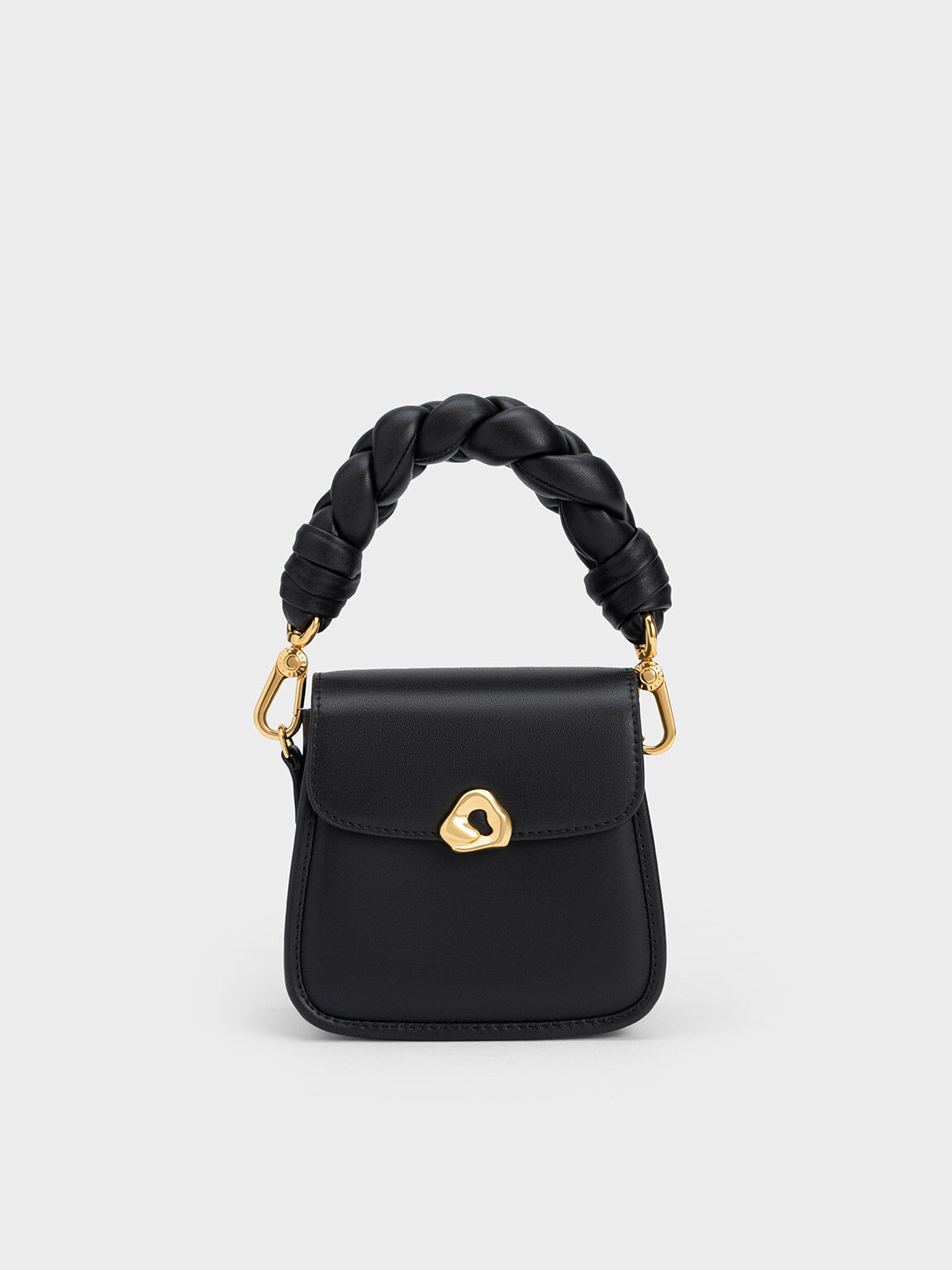 حقيبة صغيرة مجدولة اليد - مويرا, أسود, hi-res