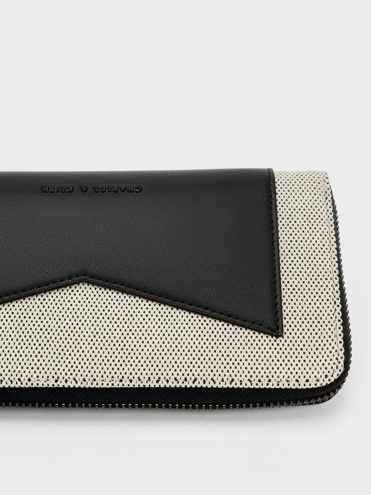 محفظة ذات سحاب بتصميمين من قماش جايا, متعدد, hi-res