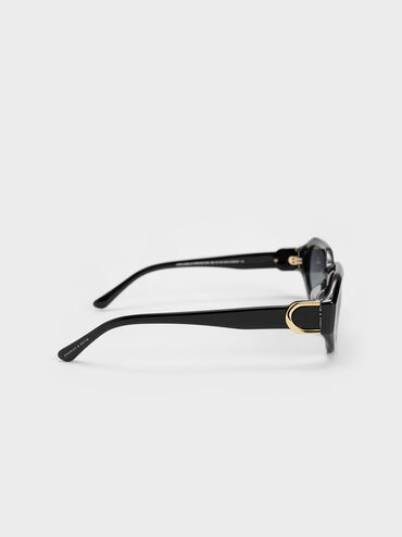 نظارة شمسية قابين بيضاوية من الأسيتات المعاد تدويره, أسود, hi-res