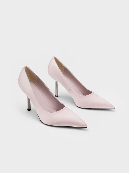 Recycled Polyester Pointed-Toe Pumps, Lilac, hi-res