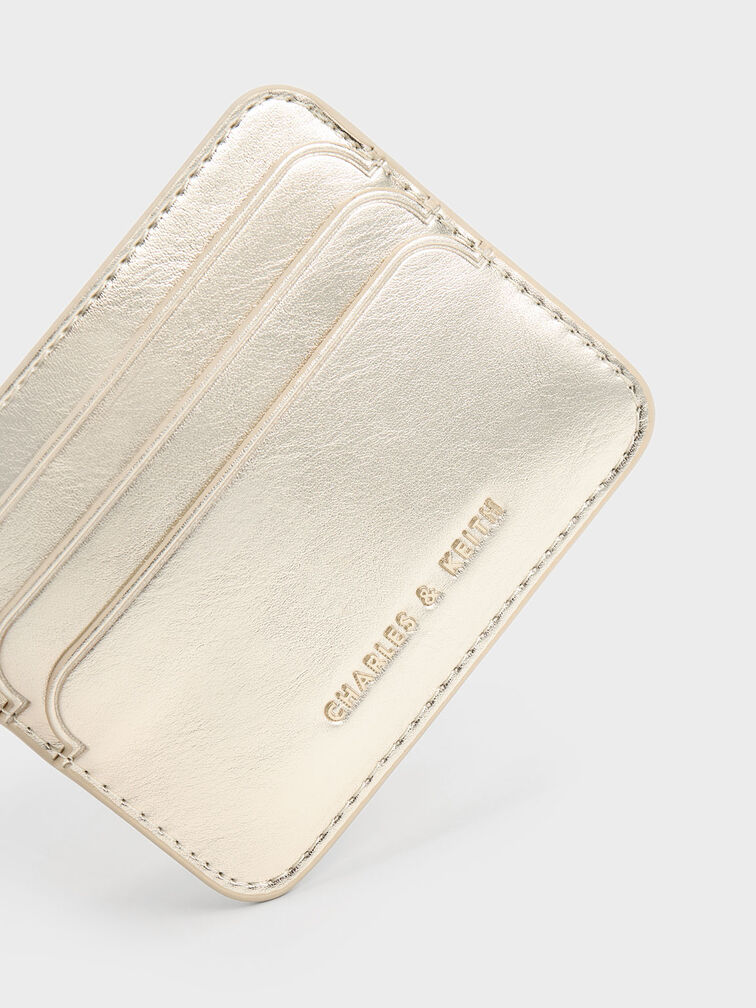 Multi-Slot Card Holder, Gold, hi-res