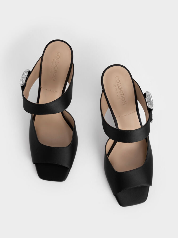 Gabine Recycled Polyester Mules, Black, hi-res