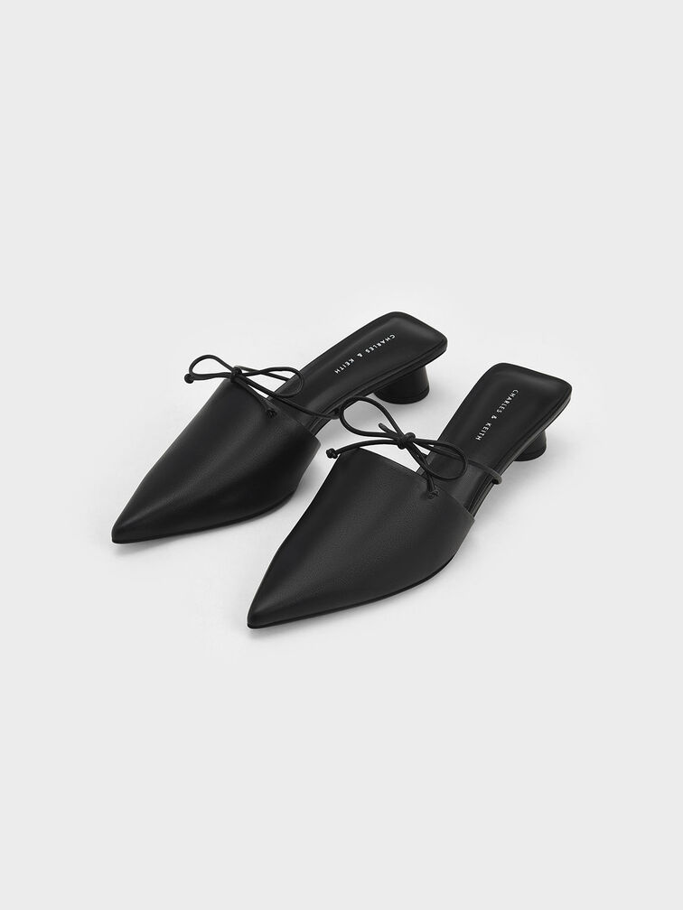 حذاء ميول مزين بعقدة فيونكة, أسود, hi-res