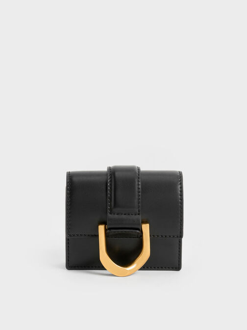 Gabine Chain-Link Card Holder, Black, hi-res