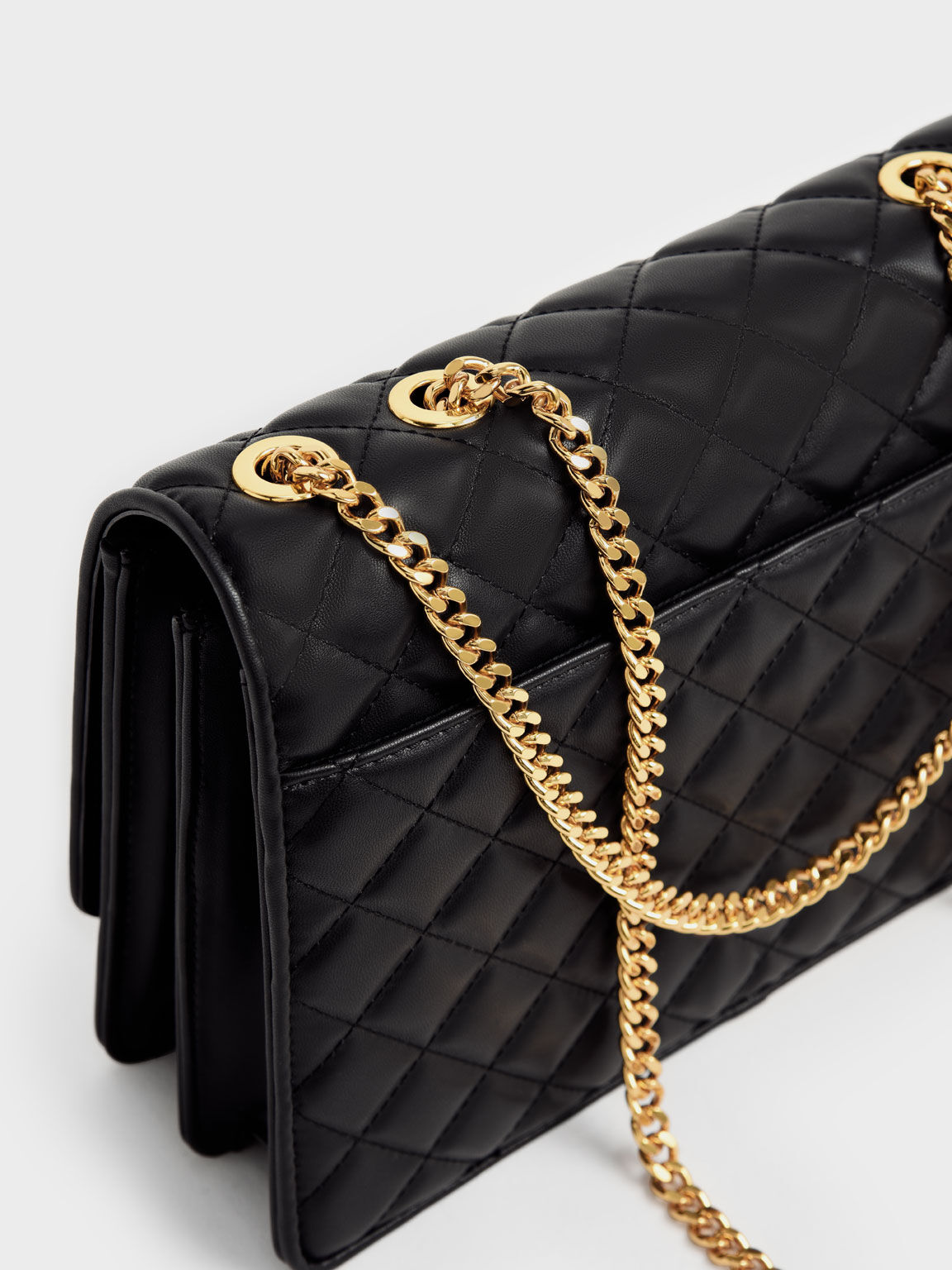 Black double chain bag top