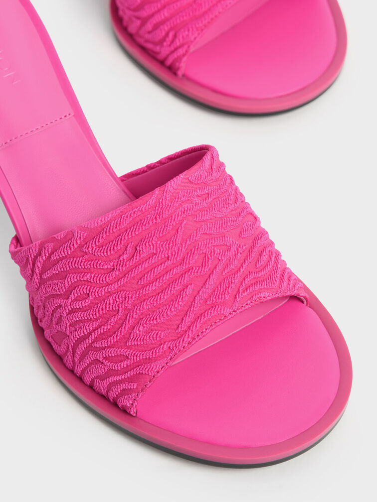 Medina Jacquard Cylinder Heel Mules, Pink, hi-res