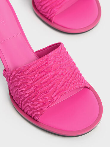 Medina Jacquard Cylinder Heel Mules, Pink, hi-res