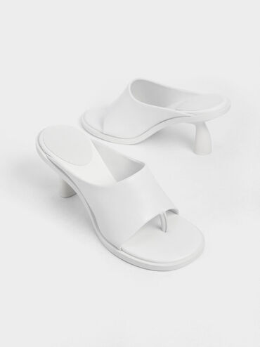 Alma Thong Mules, White, hi-res
