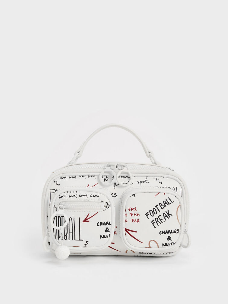 Graffiti Print Multi-Pouch Crossbody Bag, Multi, hi-res