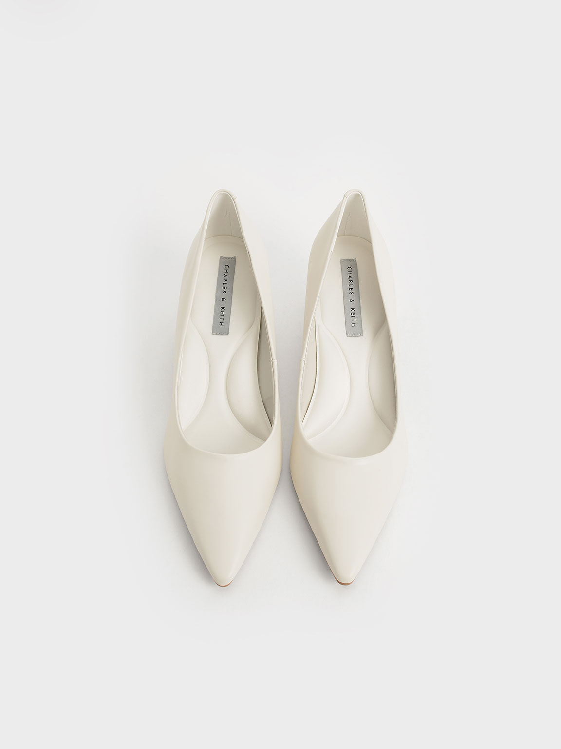 Pointed Kitten Heel Pumps, Chalk, hi-res