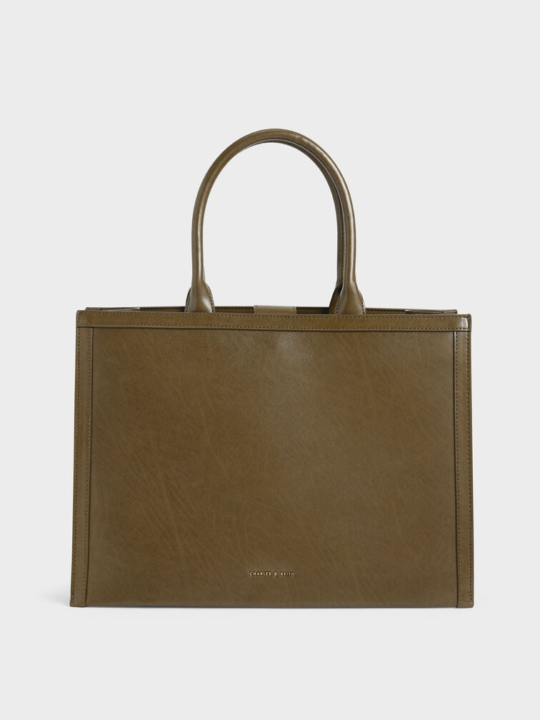 Large Double Handle Tote Bag - Olive