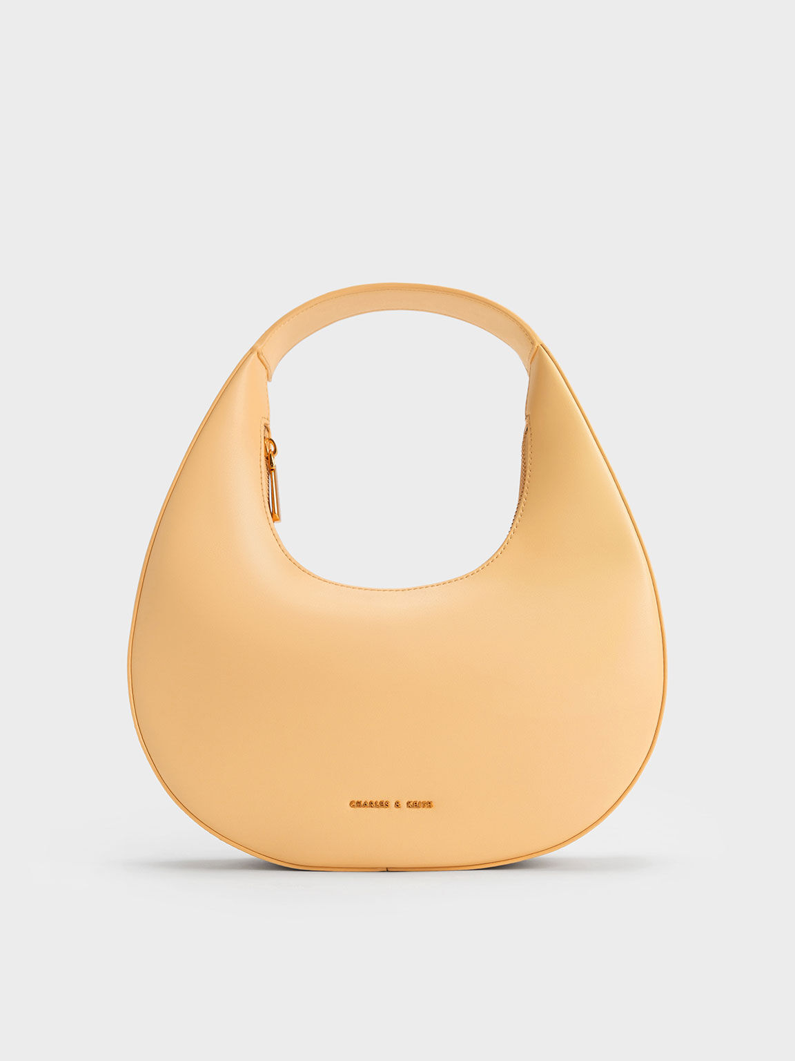Half-Moon Shoulder Bag, Beige, hi-res