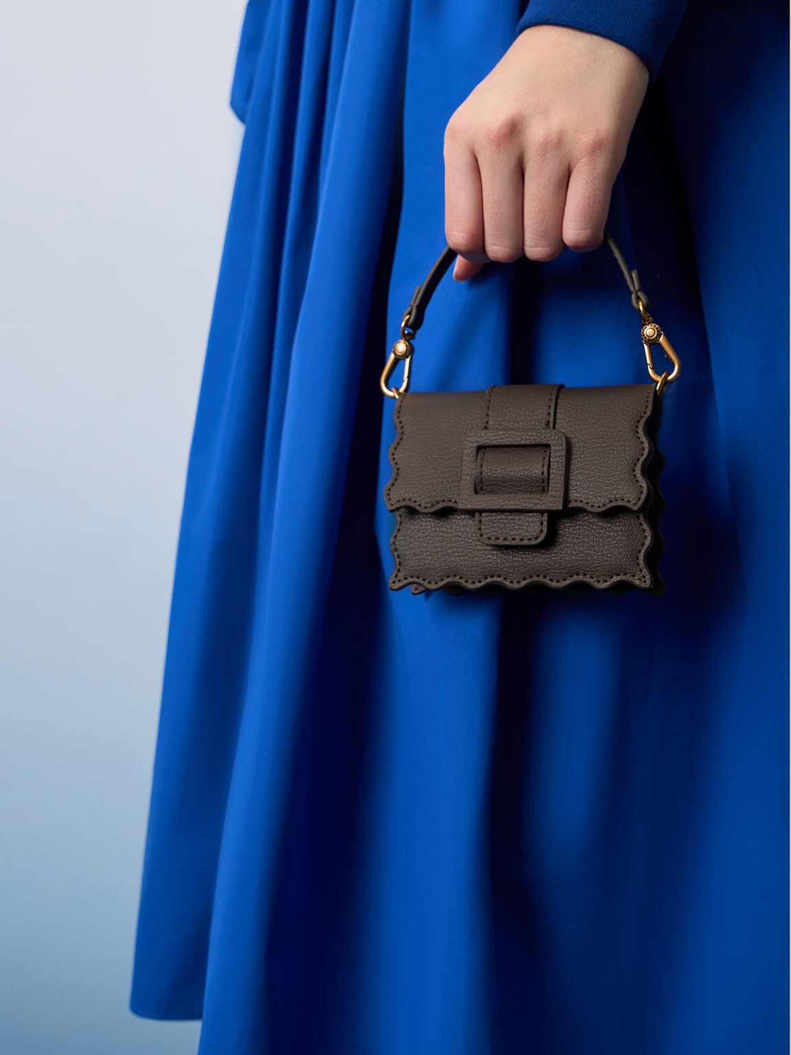 Dark Moss Waverly Scallop Trim Mini Bag CHARLES KEITH SA