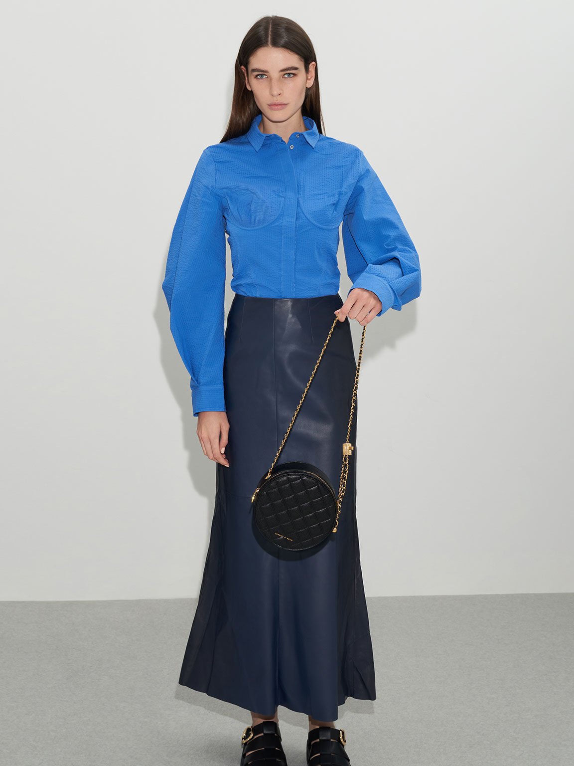 Black Kwan Quilted Circle Bag - CHARLES & KEITH SA