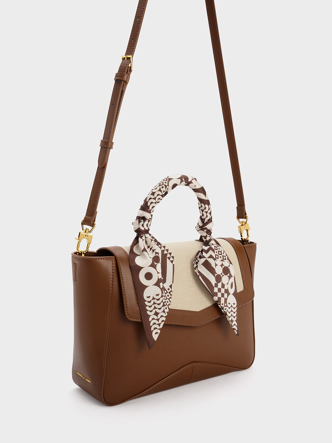 Charles & keith scarf wrapped top handle bag 2025