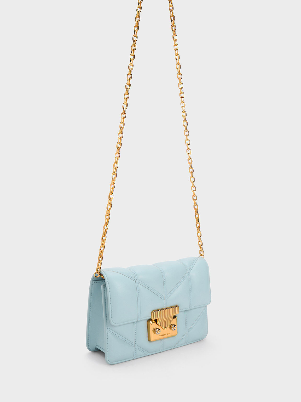 Eudora Chevron Boxy Bag, Blue, hi-res
