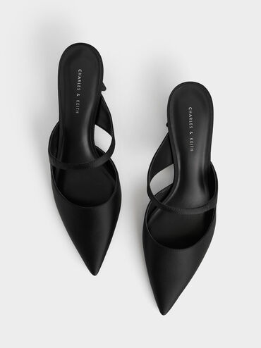 Asymmetric Sculptural Heel Pumps, Black, hi-res