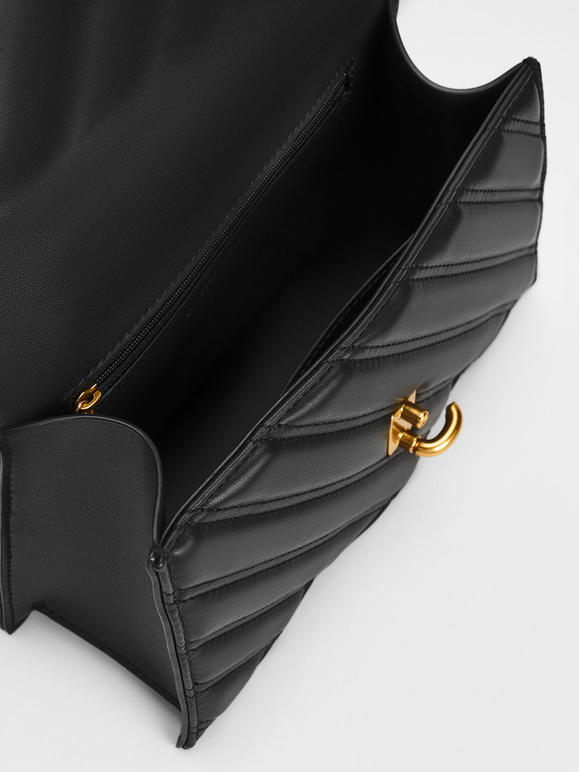 Freja Wavy Trapeze Crossbody Bag, Black, hi-res