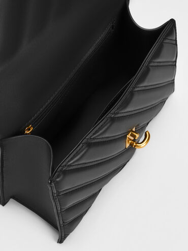 حقيبة كروس ترابيز مموجة - فريجا, أسود, hi-res