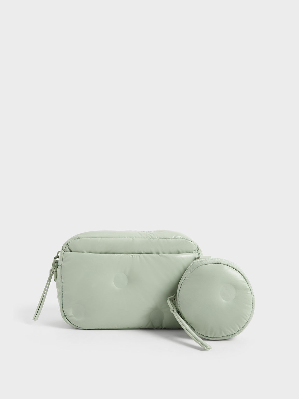 حقيبة سيانا من النايلون بتصميم بوكسي, اخضر فاتح, hi-res