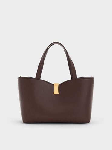 Lilibet Metallic-Accent Tote Bag, Plum, hi-res