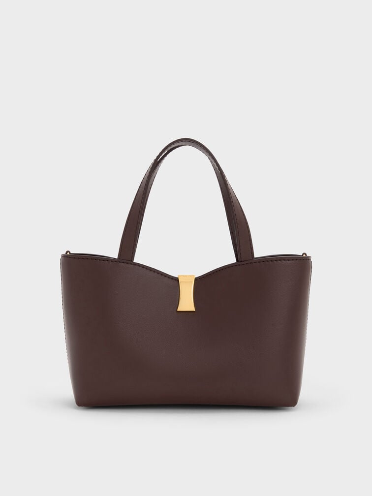 Lilibet Metallic-Accent Tote Bag, Plum, hi-res