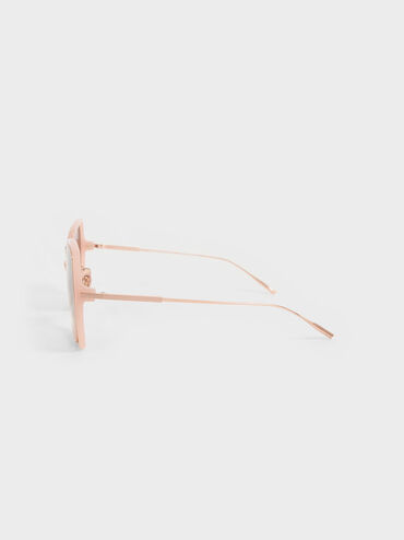Recycled Acetate Double-Frame Butterfly Sunglasses, Pink, hi-res