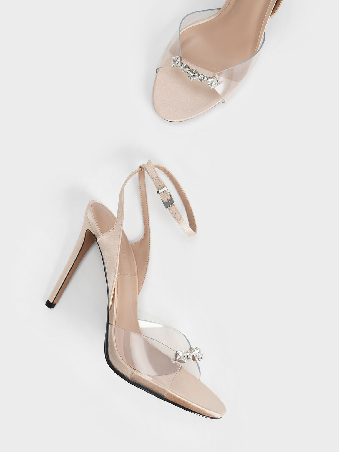 Clear gem sandals top