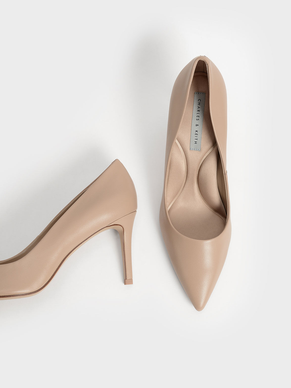 Nude Emmy Pointed Toe Stiletto Pumps CHARLES KEITH SA