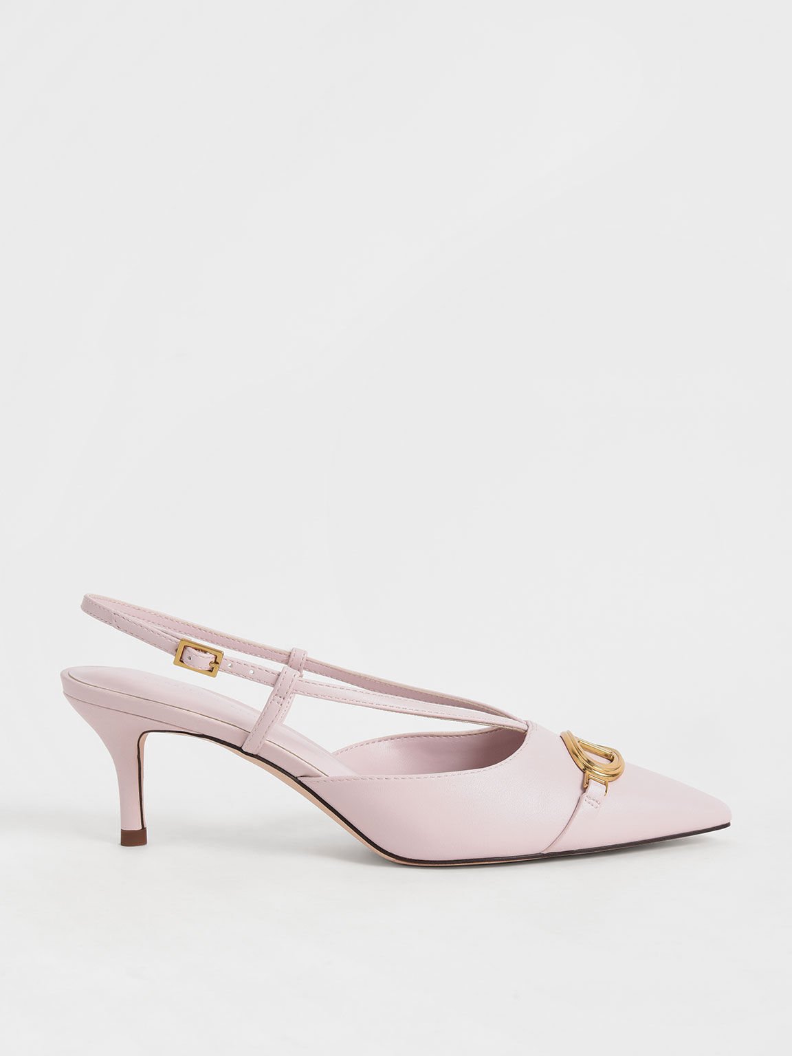 Light Pink Metallic Accent Slingback Pumps CHARLES KEITH SA