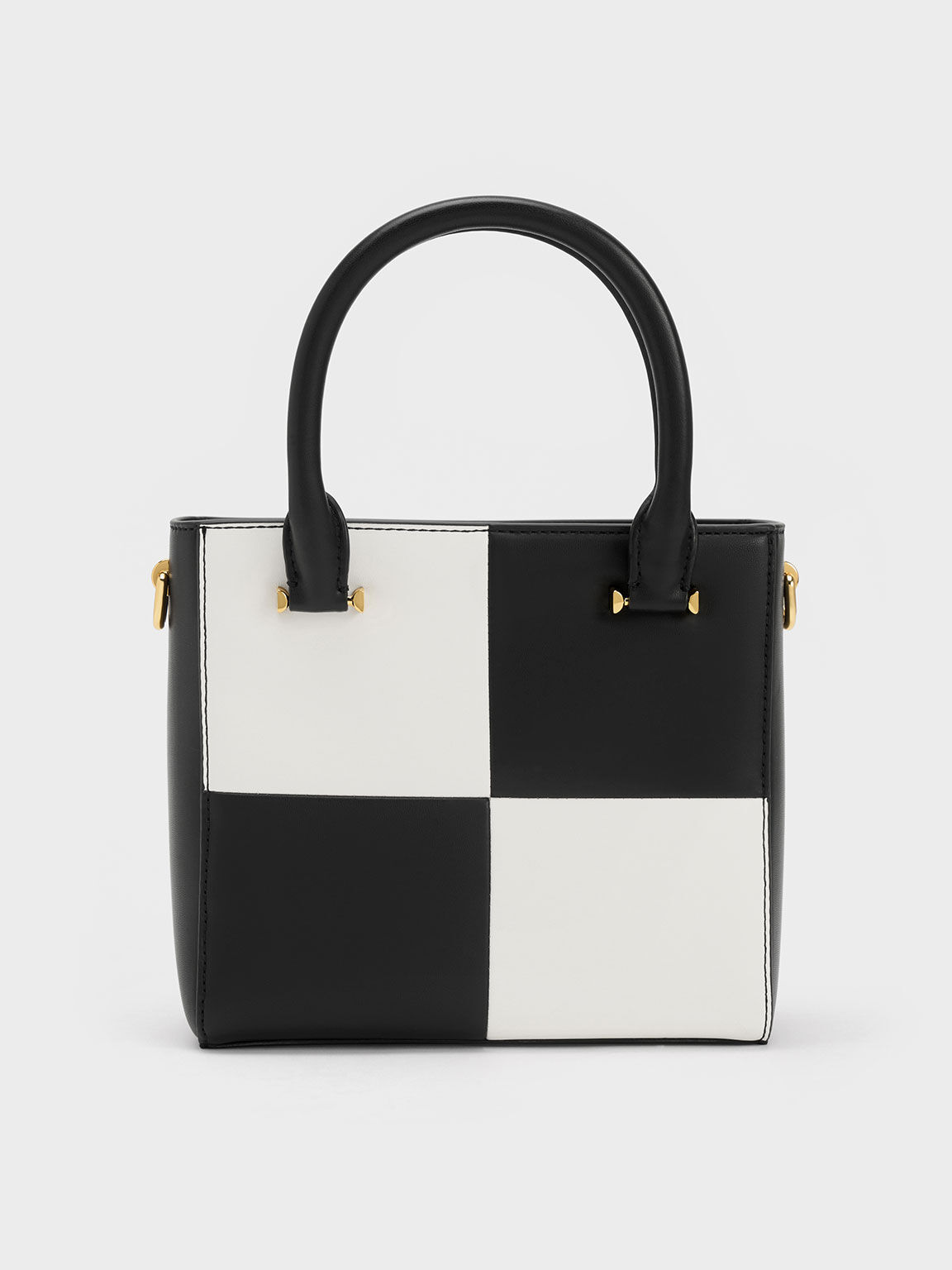 Multicoloured Georgette Checkered Square Tote Bag CHARLES KEITH SA