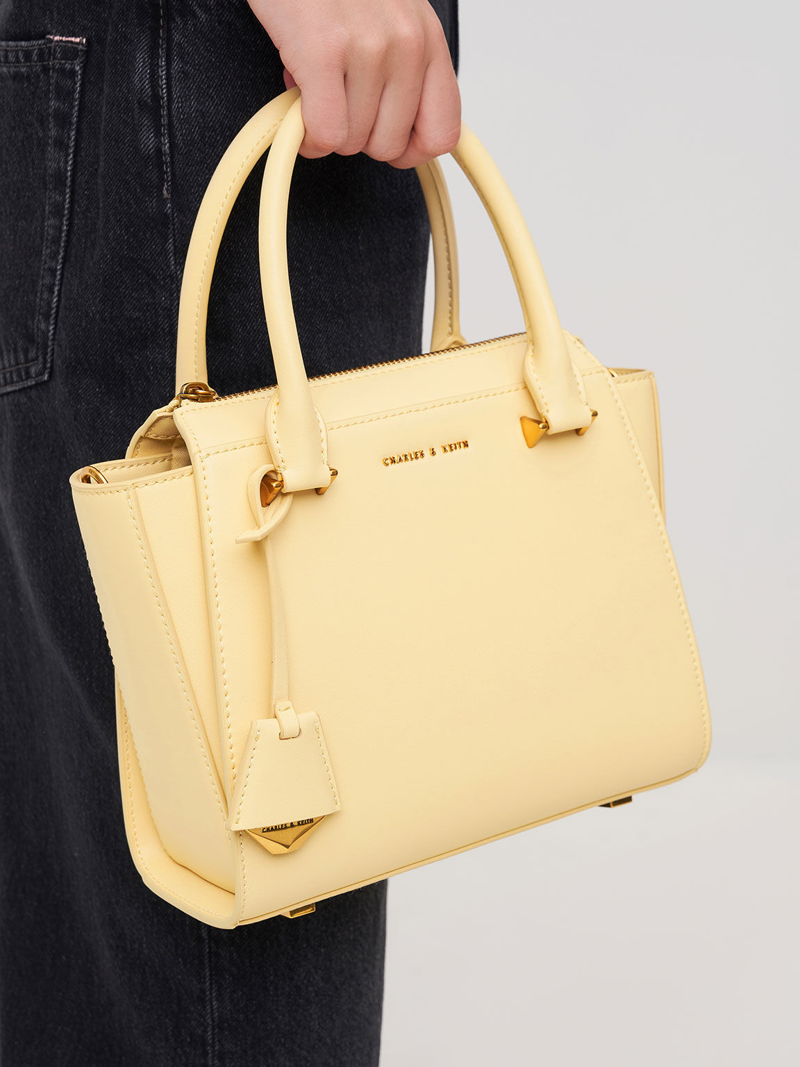 Charles and keith shop structured trapeze bag