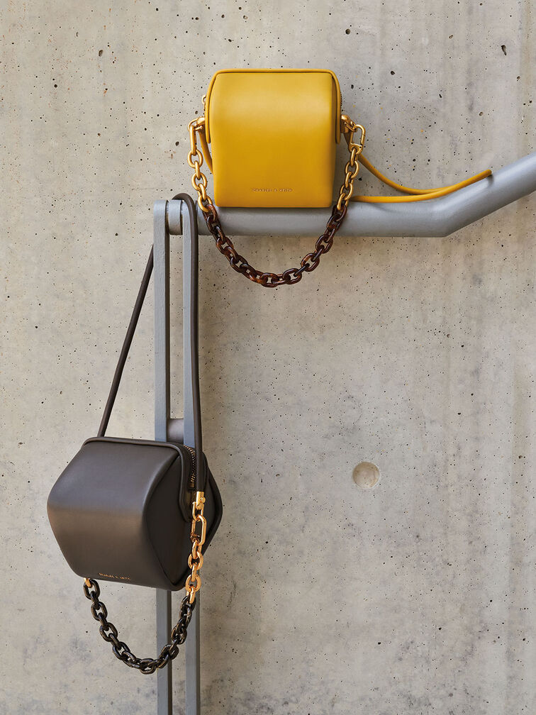 Ridley Chain-Link Boxy Bag, Dark Moss, hi-res