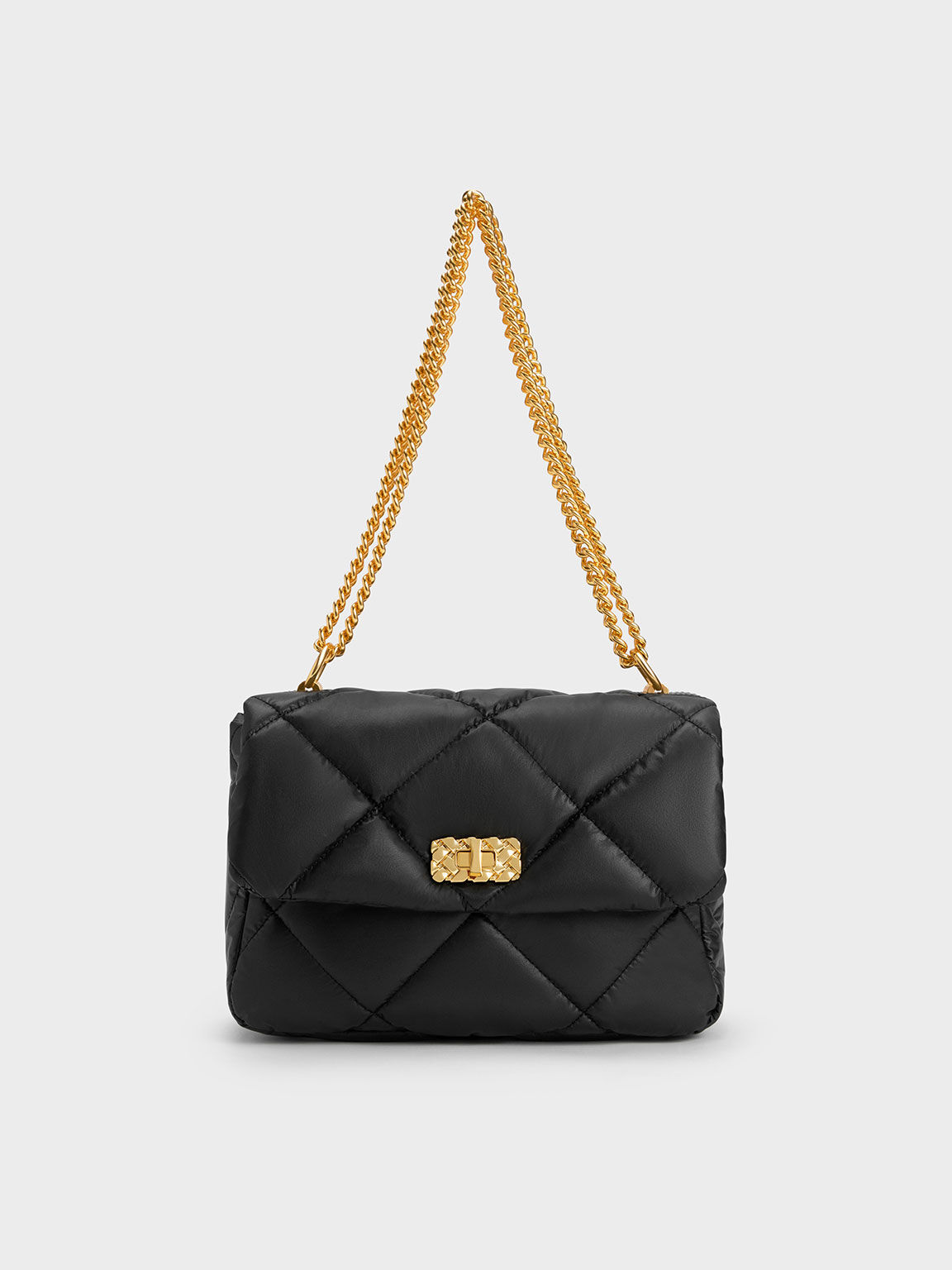 Black sales padded handbag