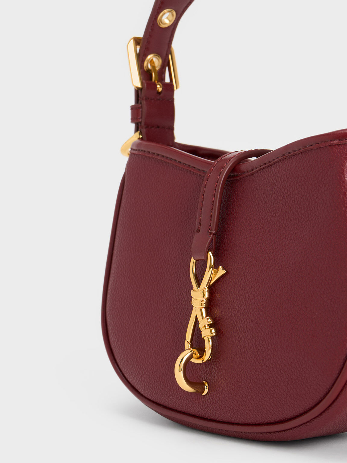 Thessaly Metallic Accent Bag, Burgundy, hi-res