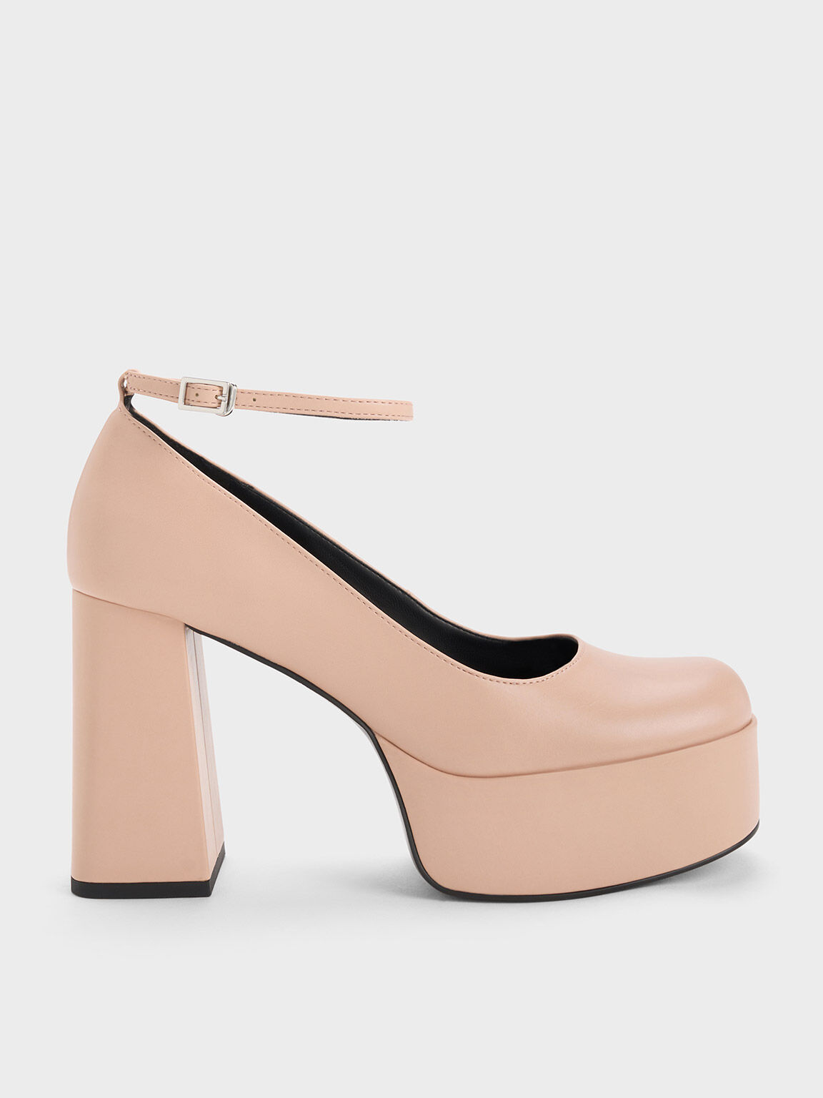 Nude Ankle Strap Platform Pumps CHARLES KEITH SA