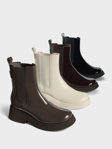 Giselle Patent Chelsea Boots, Black Patent, hi-res