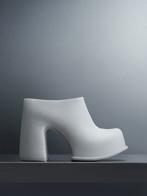 Pixie Platform Mules, White, hi-res