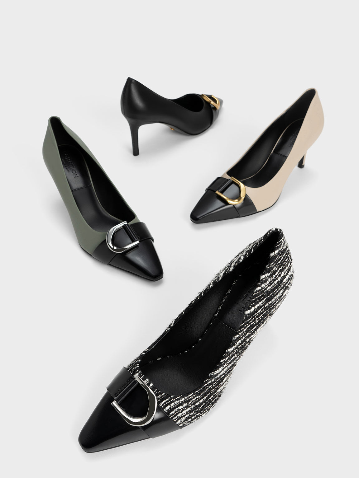 Gabine Leather Pumps, Black, hi-res