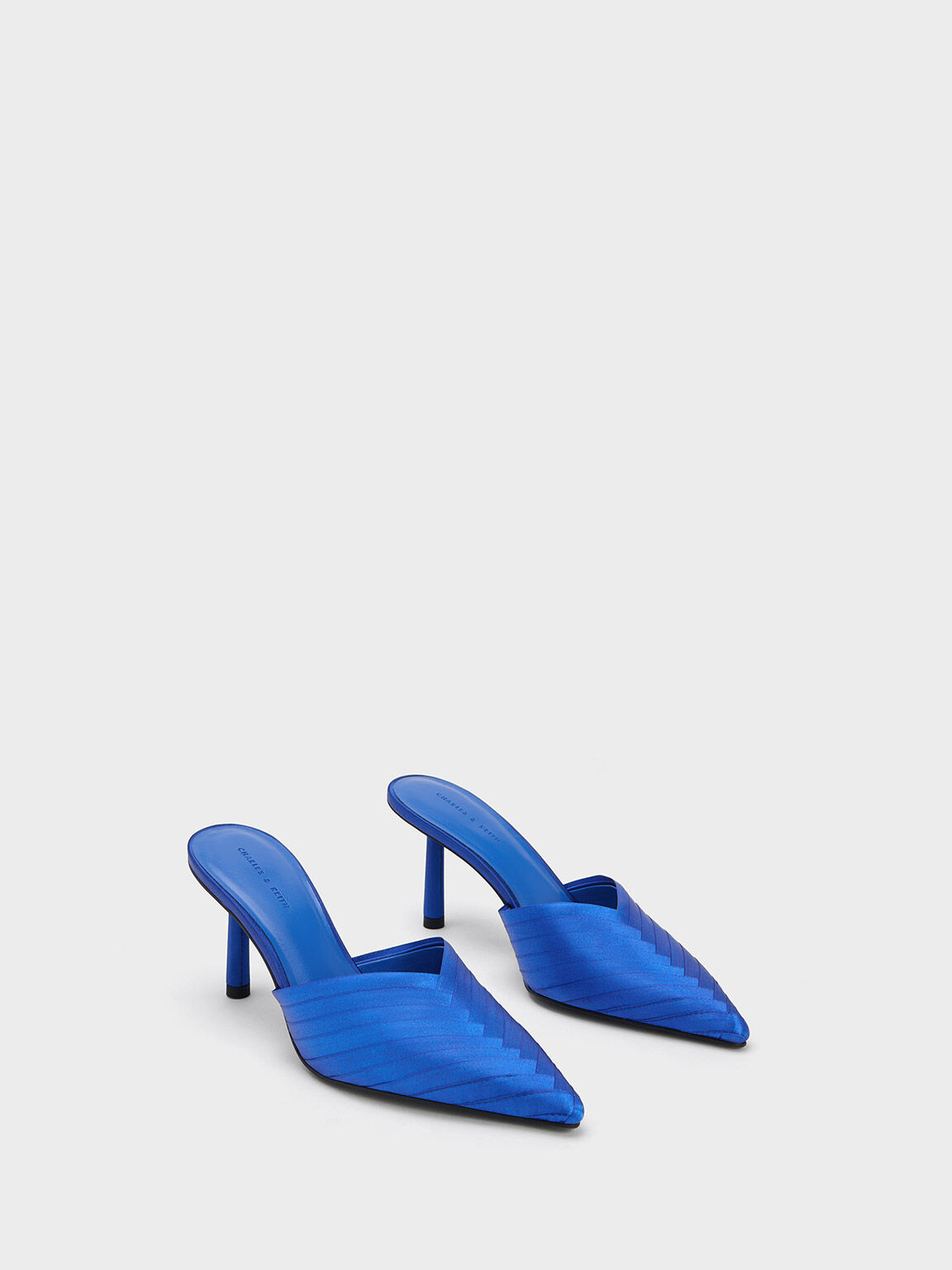 Blue Recycled Polyester Cylindrical Heel Mules CHARLES KEITH SA