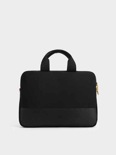 حقيبة لابتوب بملمس متميز, أسود, hi-res